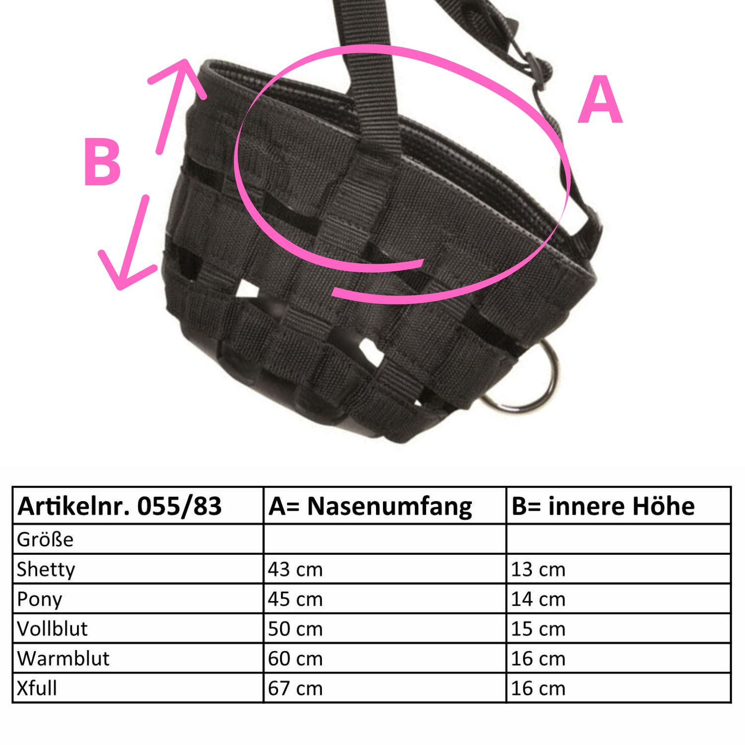 HorseGuard Maulkorb Fressbremse mit Halfter bei Kolik Anweiden Hufrehe
