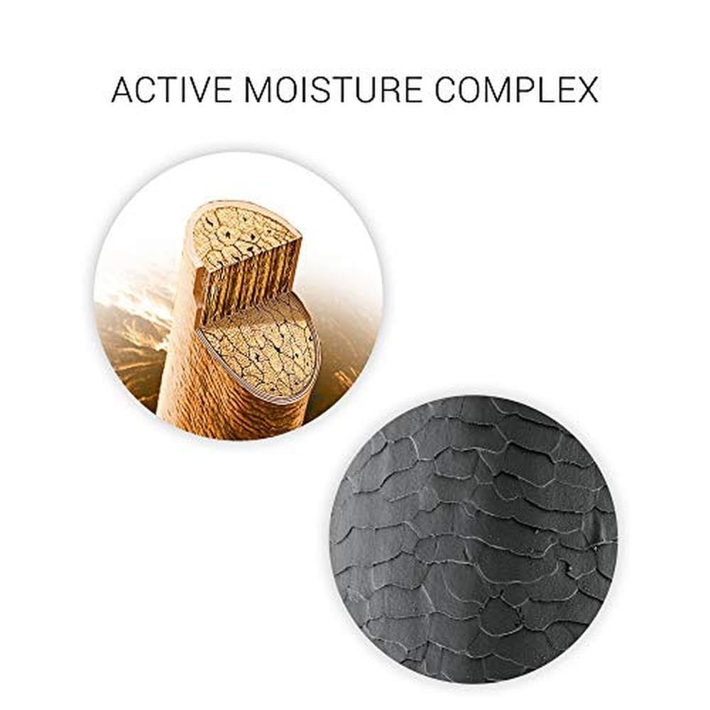 Zwei runde Darstellungen. Oben: Haarschnitt. Unten: Haare mit Schuppen.