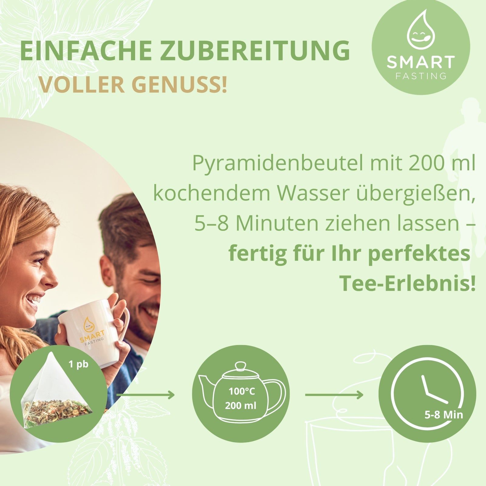 Smart Fasting® Kräutertee - Fit in den Tag - 100% Natur, vegan, hochwertig