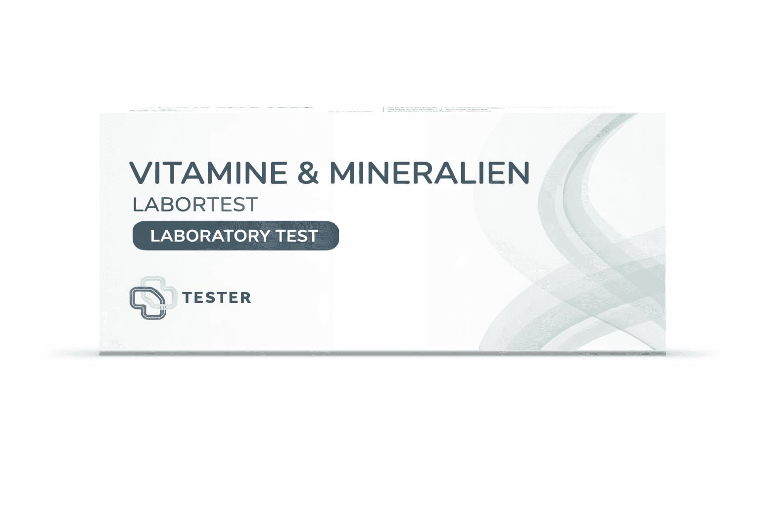 Verpackung für einen Vitamin- und Mineralien-Labortest für zuhause.