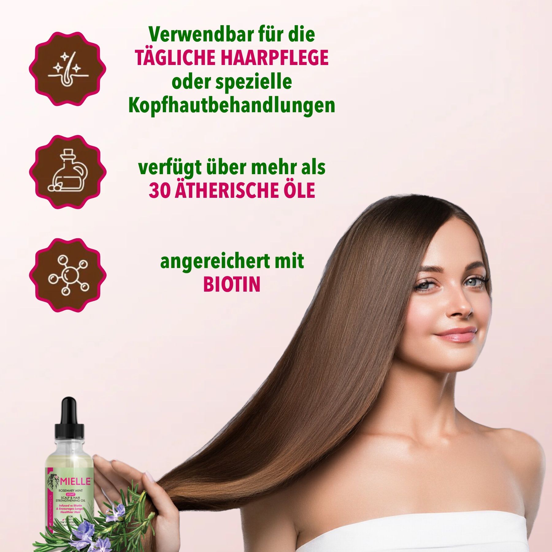 Mielle Organics Rosmarinöl Haaröl Light für Haarwachtstum