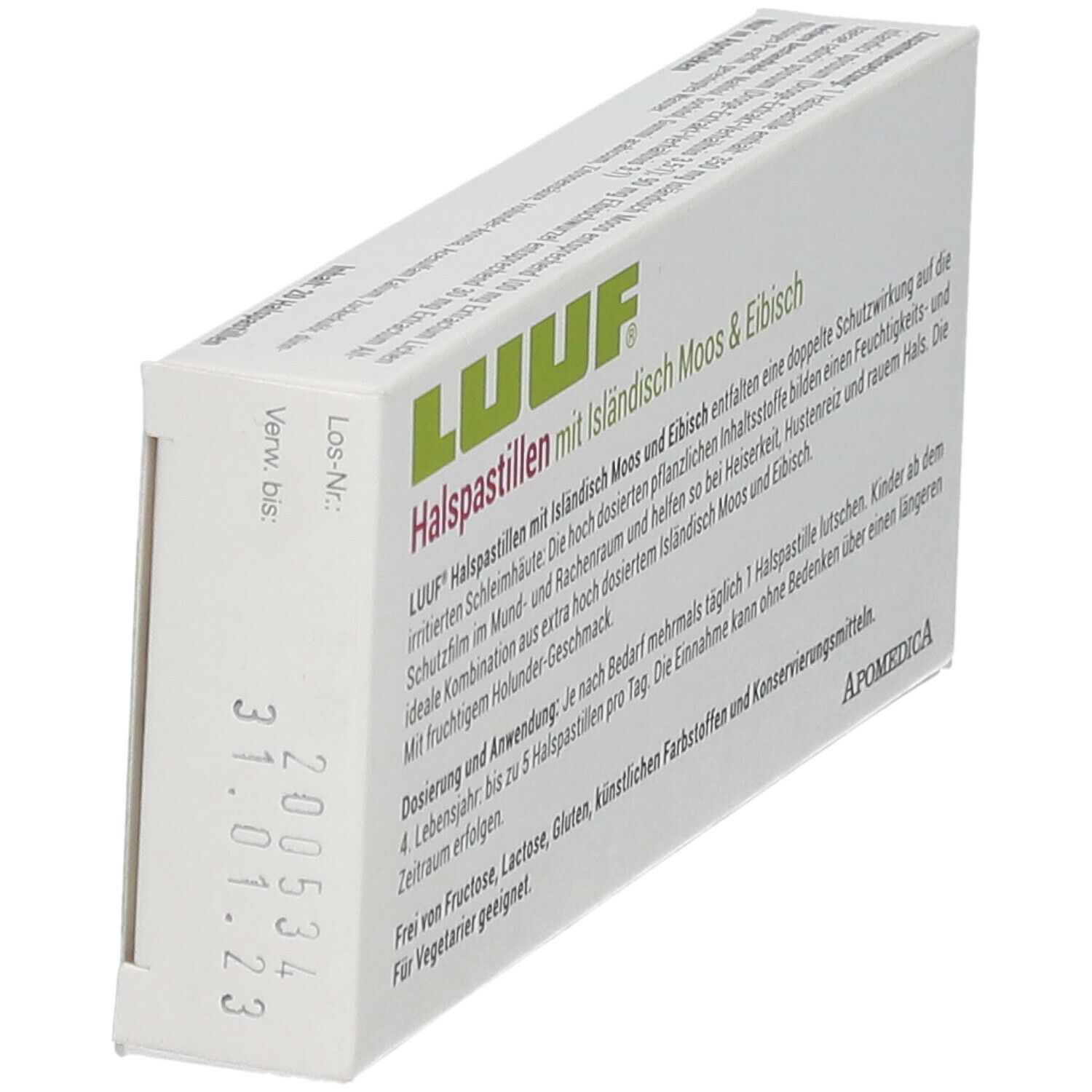LUUF® Halspastillen mit Isländisch Moos und Eibisch - Holunder