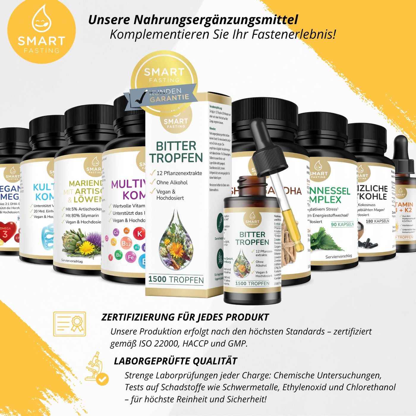 Smart Fasting® Bittertropfen - Ohne Alkohol - 12 Pflanzenextrakte - vegan - hochdosiert