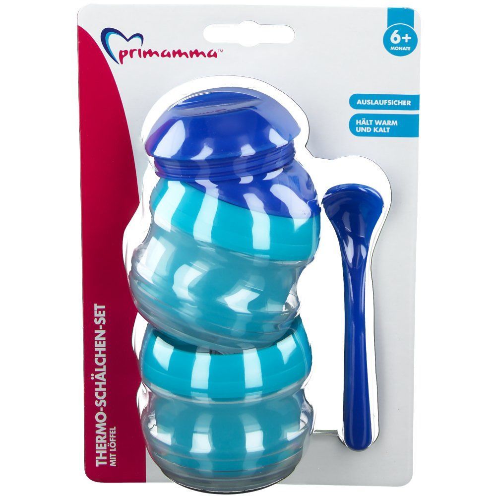 PRIMAMMA Thermo-Schälchen 2er Set + Löffel für Jungen