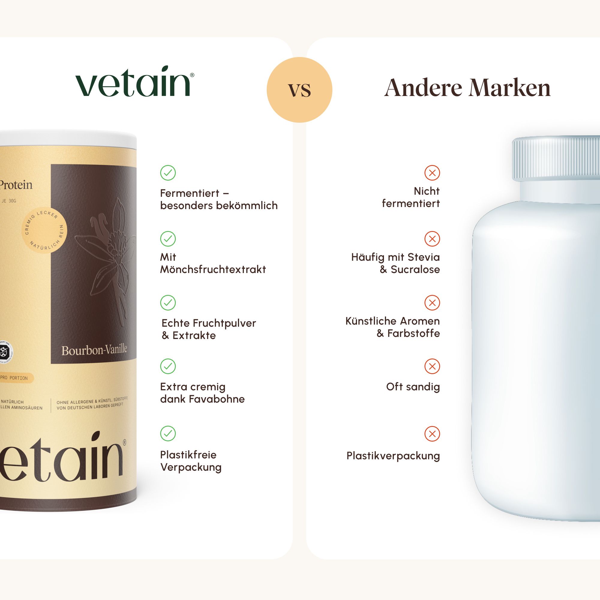 Vorteile von fermentiertem VETAIN Vegan Protein.