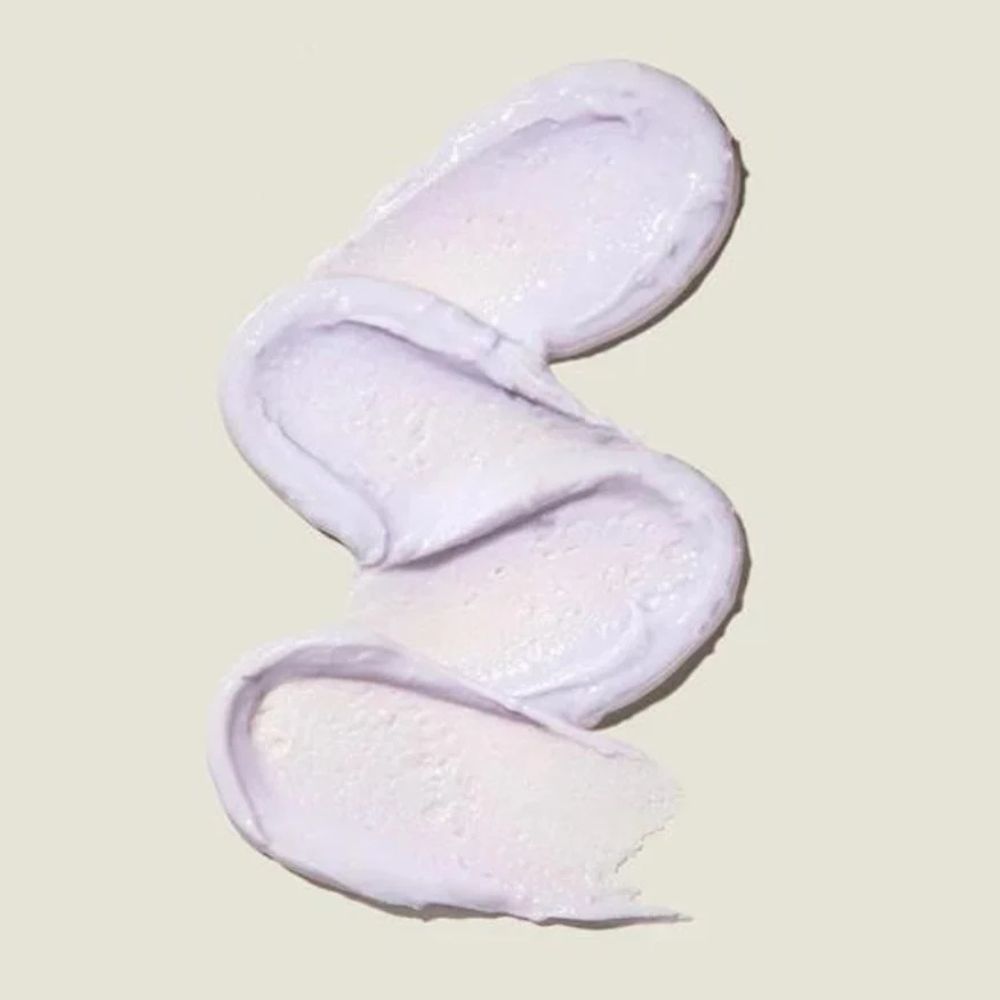 Lila cremiger Swirl-Test des Mary&May Vegan Peptide Bakuchiol Sun Stick.