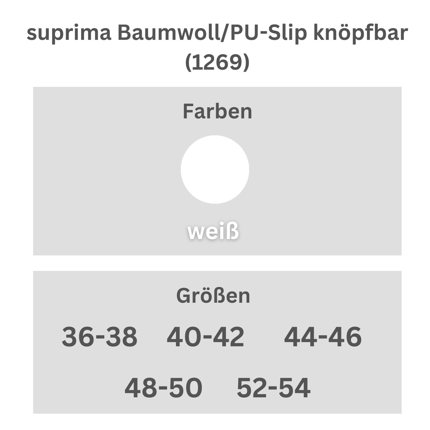 suprima Inkontinenz Baumwoll/PU-Slip mit Druckknöpfen, unisex