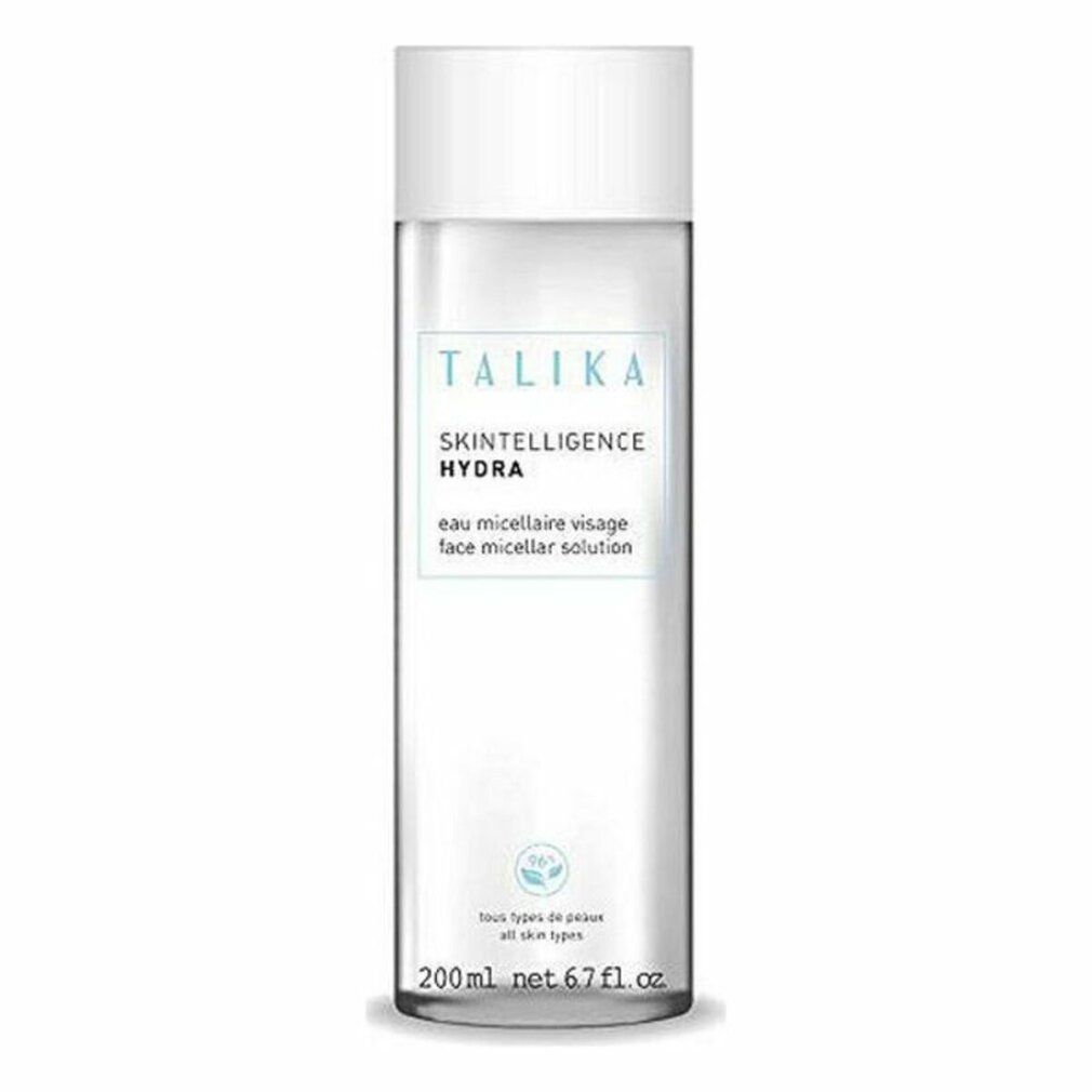 Klare Flasche mit weißem Deckel. Aufschrift: Talika, Skintelligence Hydra, Eau micellaire visage, 200ml.