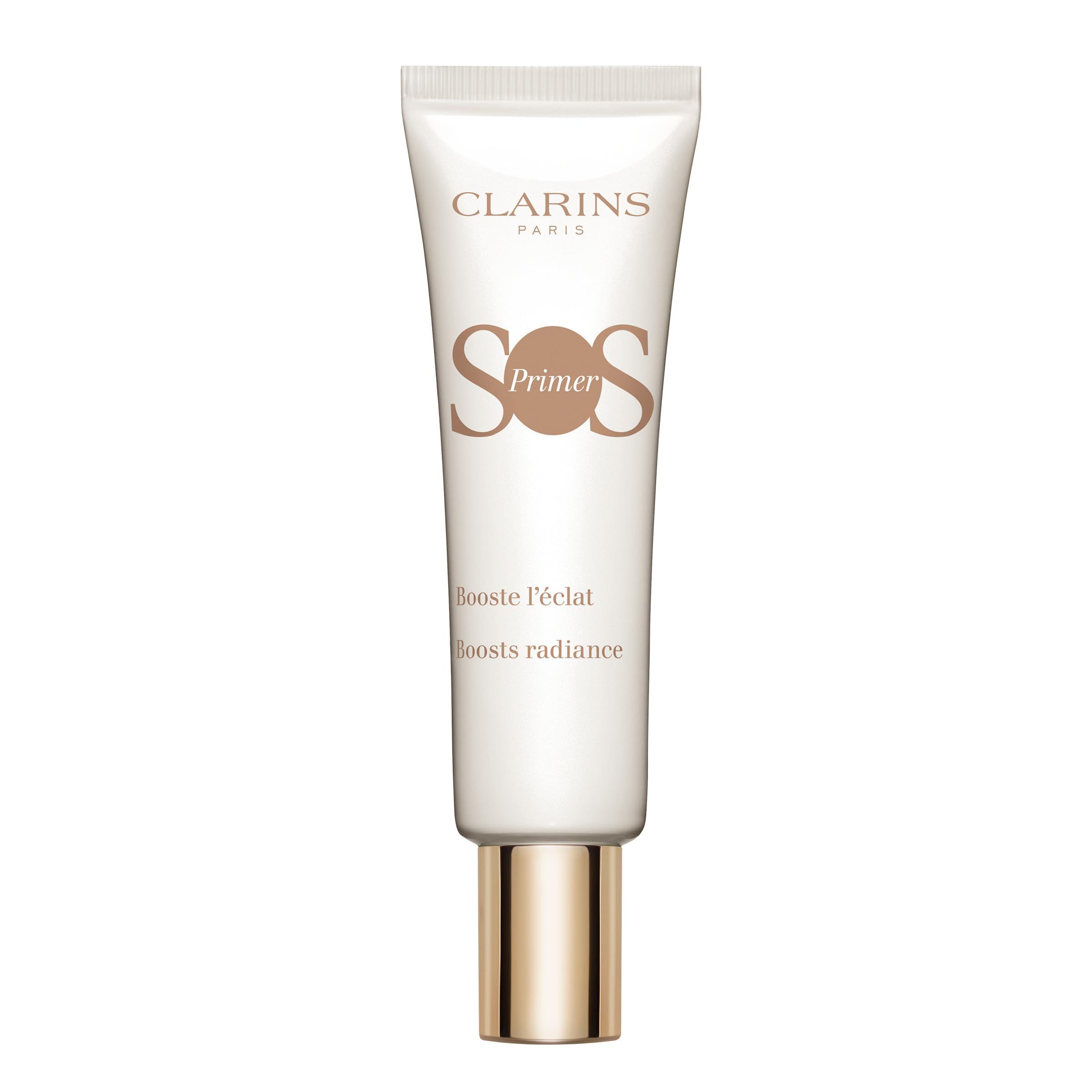 CLARINS SOS Primer Tube mit goldenem Verschluss. Boosts Radiance.