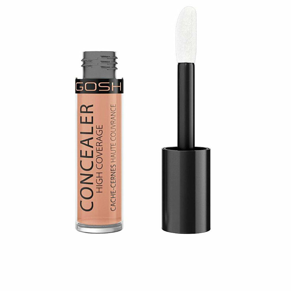 Gosh Concealer High Coverage 006 Honey. Flasche mit Applikator. Text: CONCEALER, HIGH COVERAGE, CACHE-CERNES HAUTE COUVRANCE.