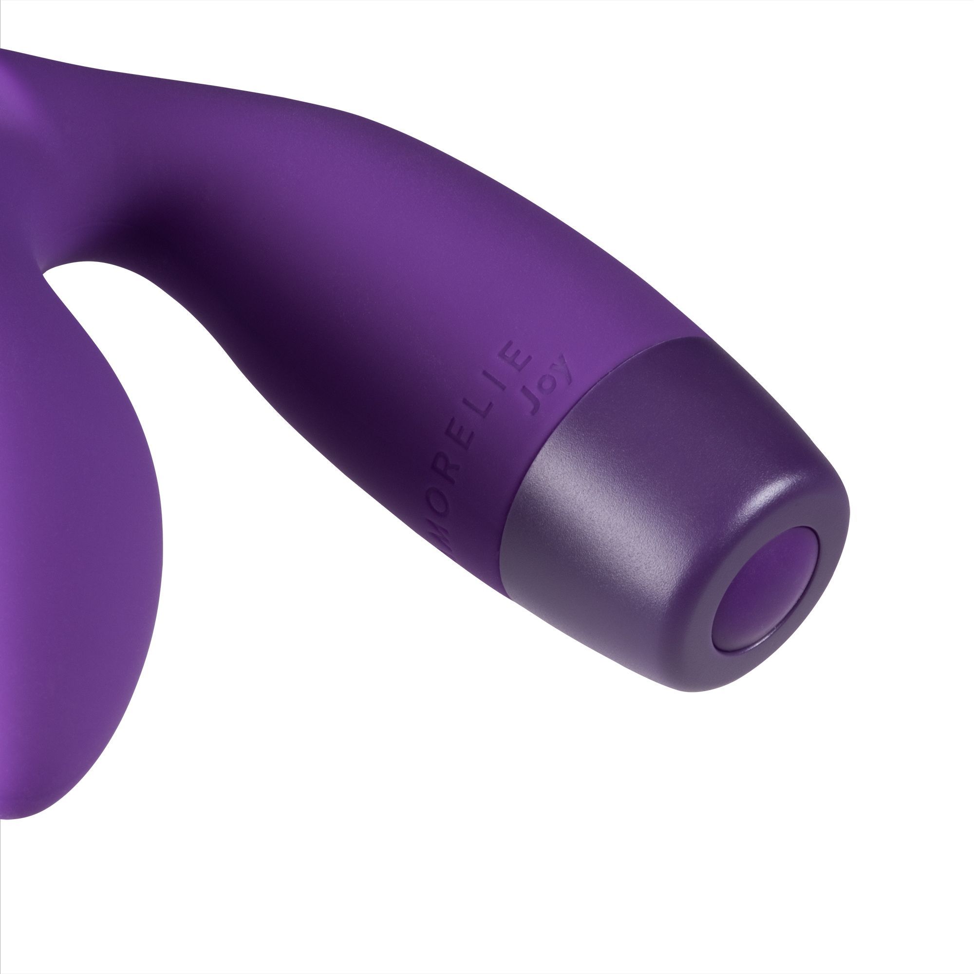 Nahaufnahme des lila AMORELIE Joy. Produktname auf dem Ende.