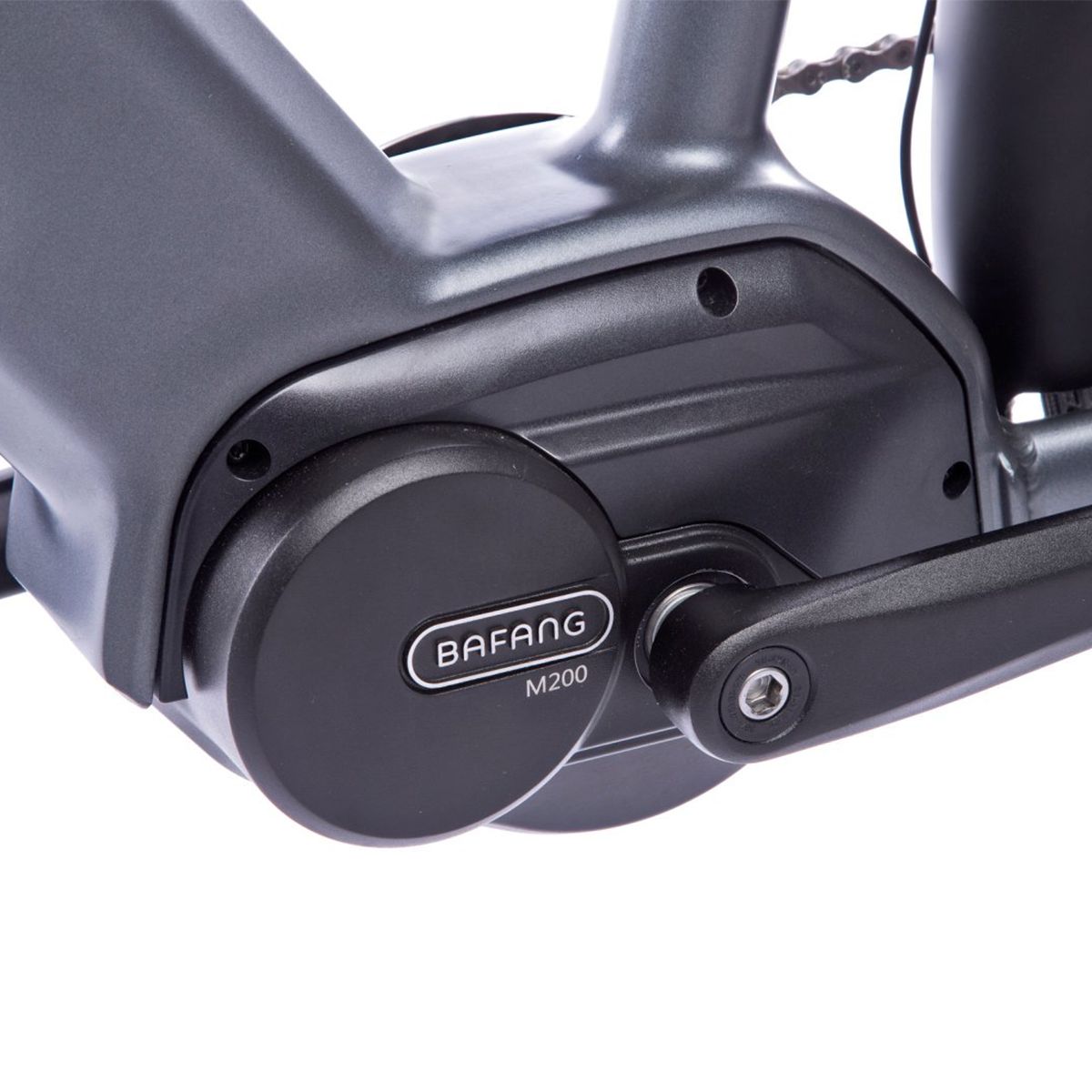 Nahaufnahme des Motors eines E-Bikes. Marke BAFANG M200.