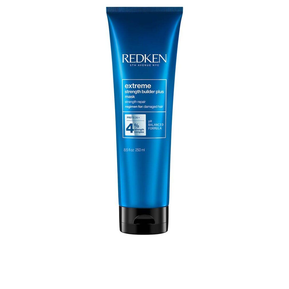 Blaue Tube mit Produktnamen und Text. Enthält 250 ml. Marke: Redken.