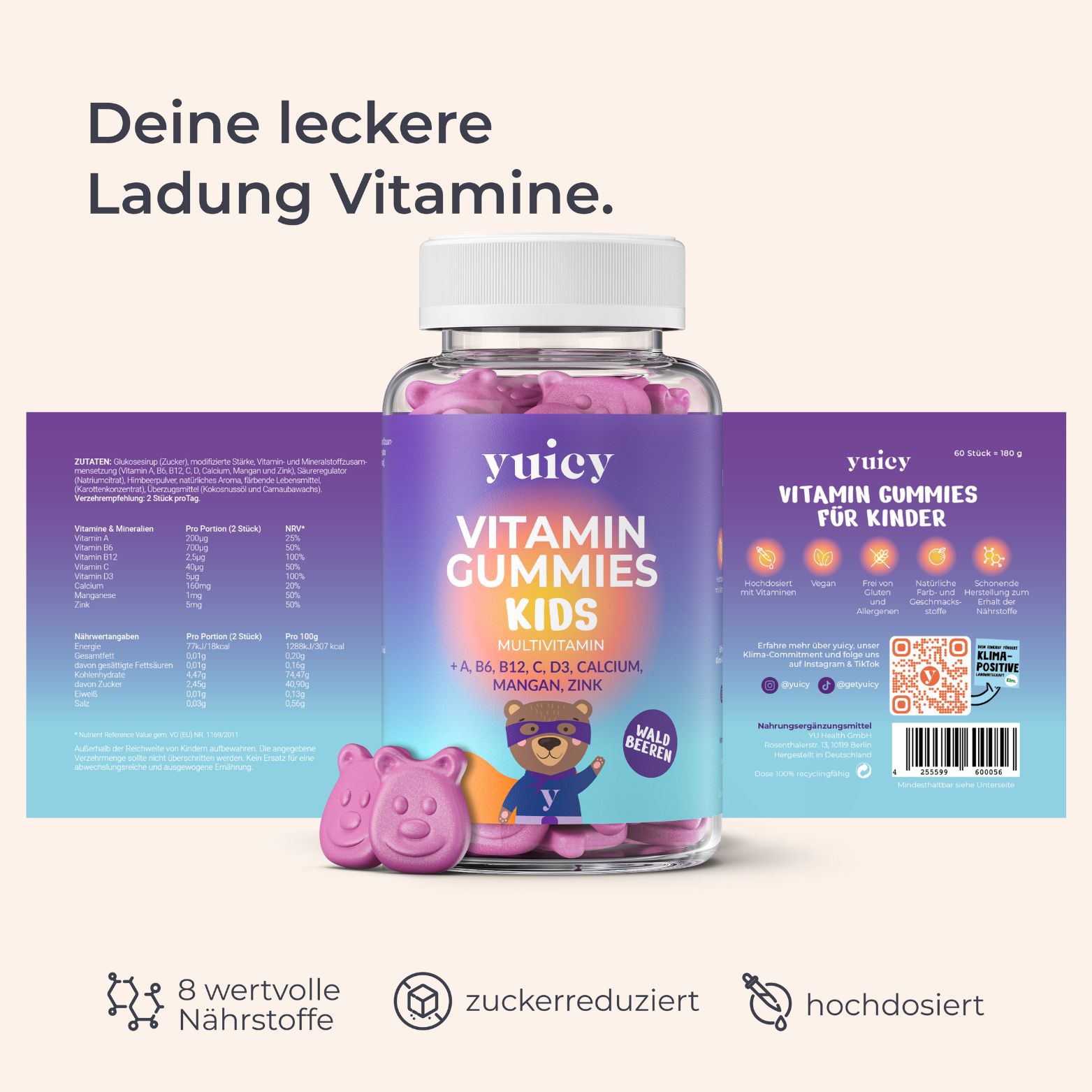 yuicy® Kids Gummies -  Vitamine für Kinder