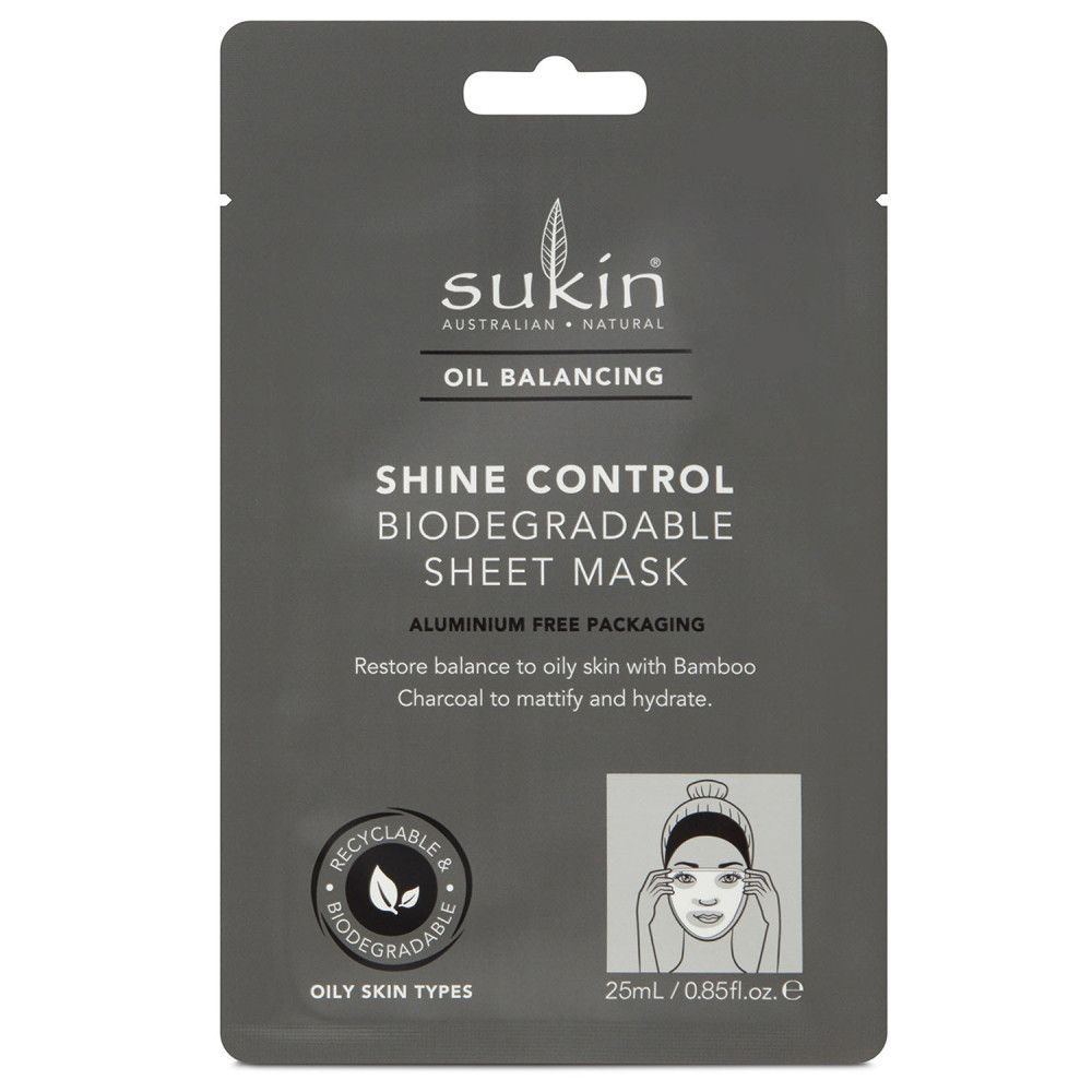 Sukin - Biologisch Abbaubare Tuchmaske Shine Control