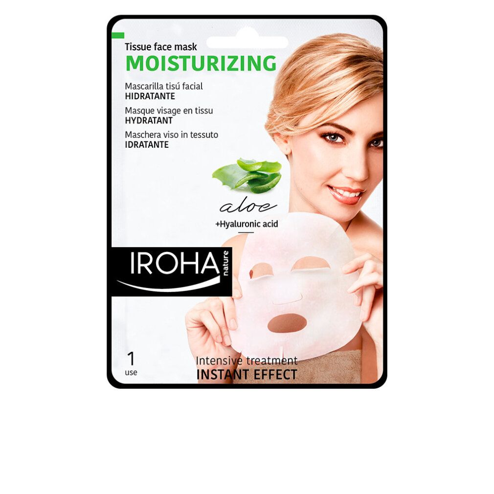 Iroha Nature Feuchtigkeitsspendende Tuchmaske mit Aloe Vera und Hyaluronsäure.