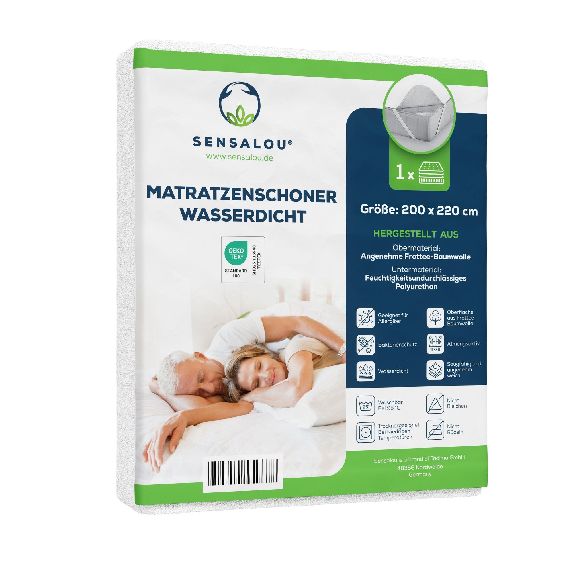 Sensalou Matratzenschoner wasserdicht 200 x 220 cm Matratzenschutzauflage 2er Set