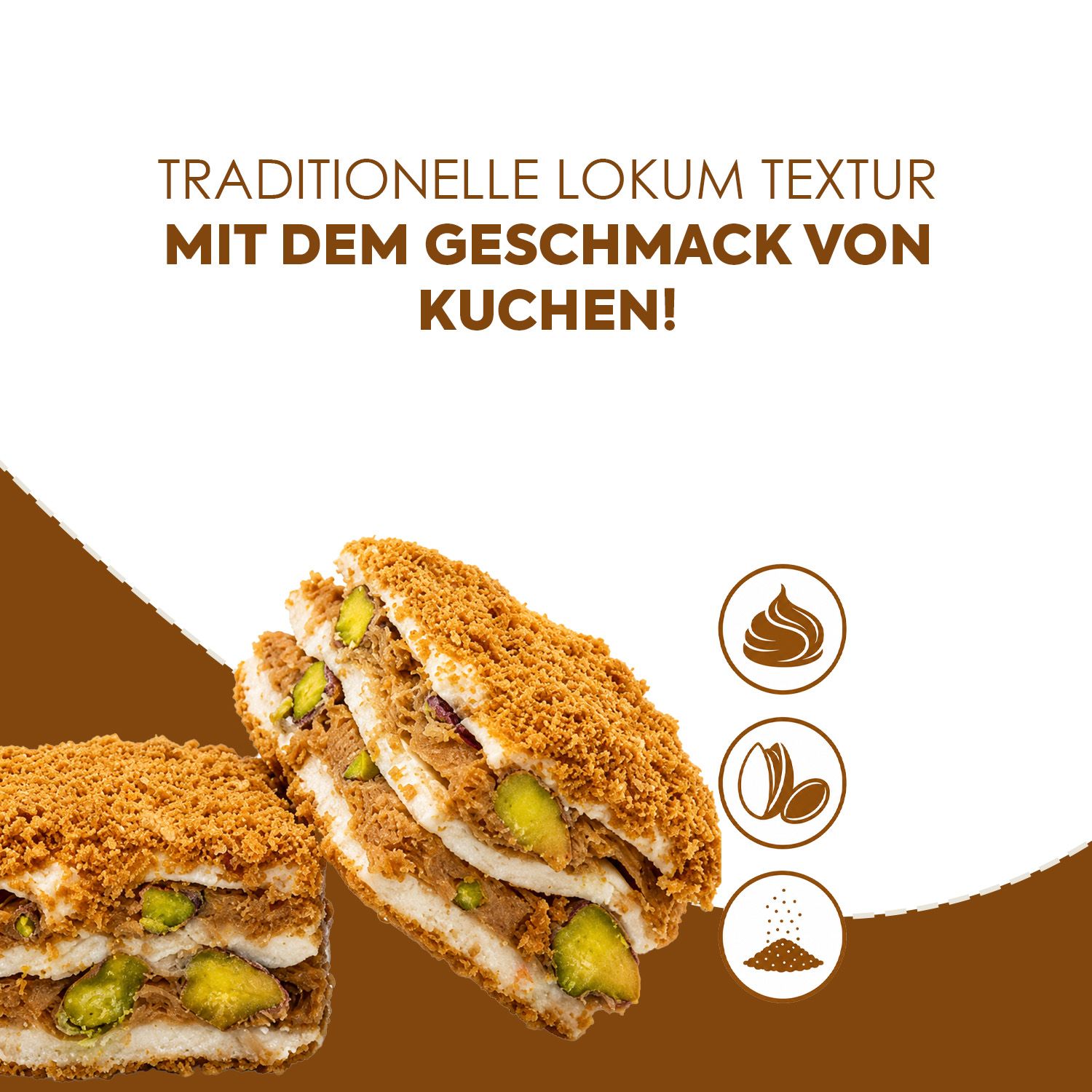 WeNatur Pistazien, Lotus Biscoff und Zimt Lokum