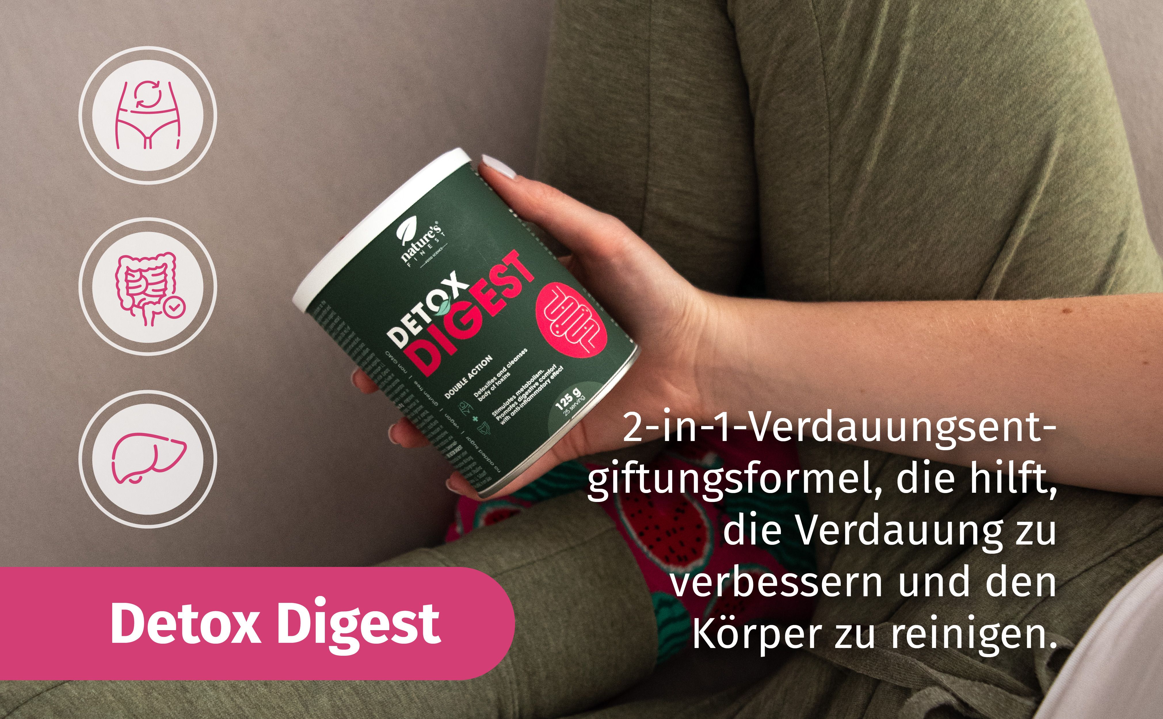 Nature's Finest Detox Digest mit 2-in-1 Verdauungs-Entgiftungsformel