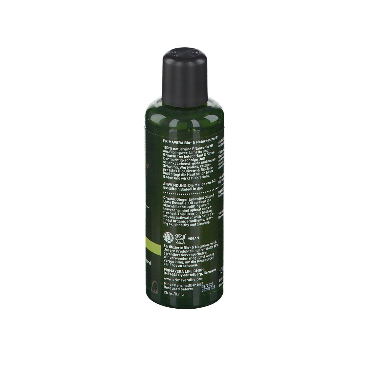 PRIMAVERA® Belebendes Badeöl bio Ingwer-Limette