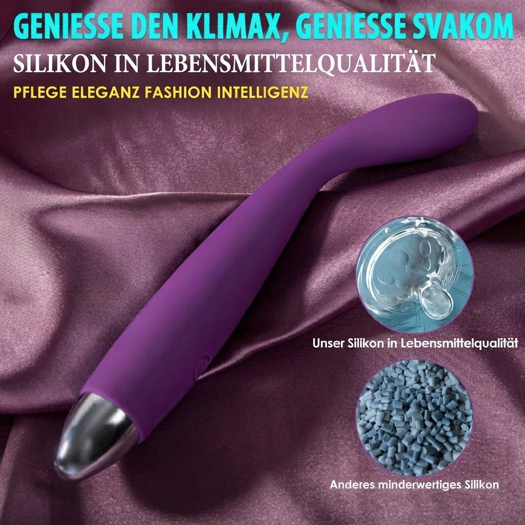 Lila Vibrator aus lebensmittelechtem Silikon, im Vergleich zu minderwertigem Silikon.