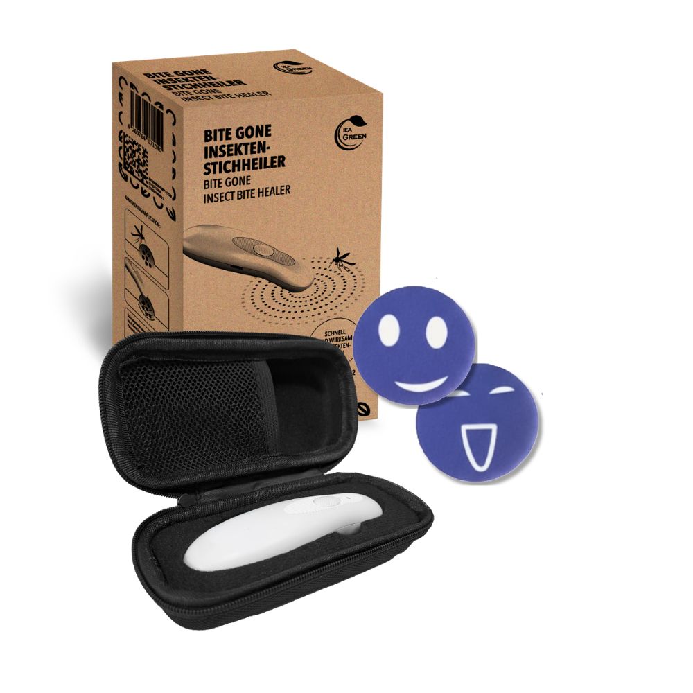 IEA Green Insektenstichheiler USB-C & Mückenpflaster & Tasche