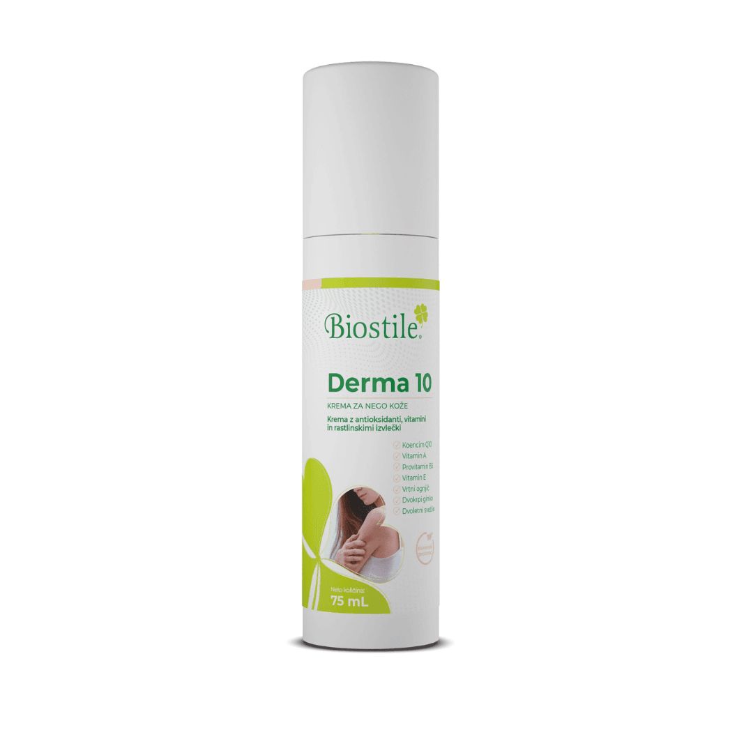 Biostile Derma 10 Pflegecreme Flasche mit 75 ml Inhalt.