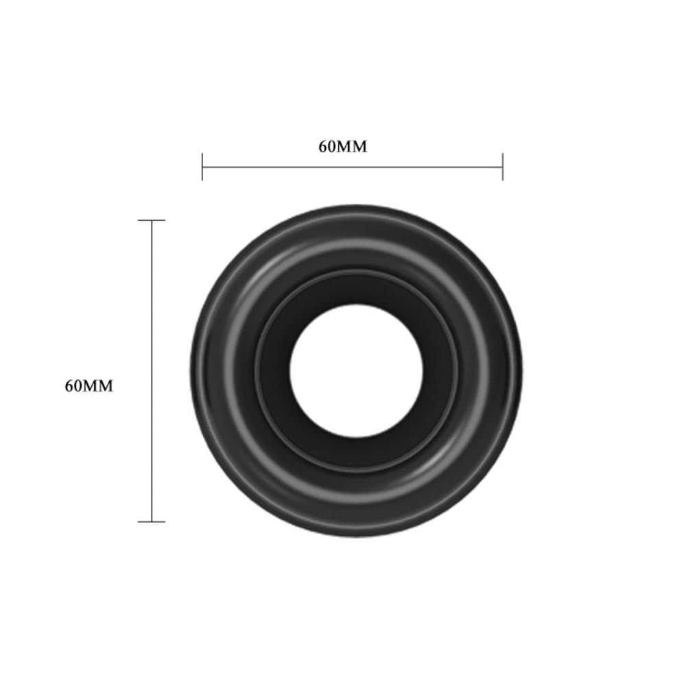Schwarzer Ring mit 60mm Durchmesser. Innenloch. Abmessungen in mm.
