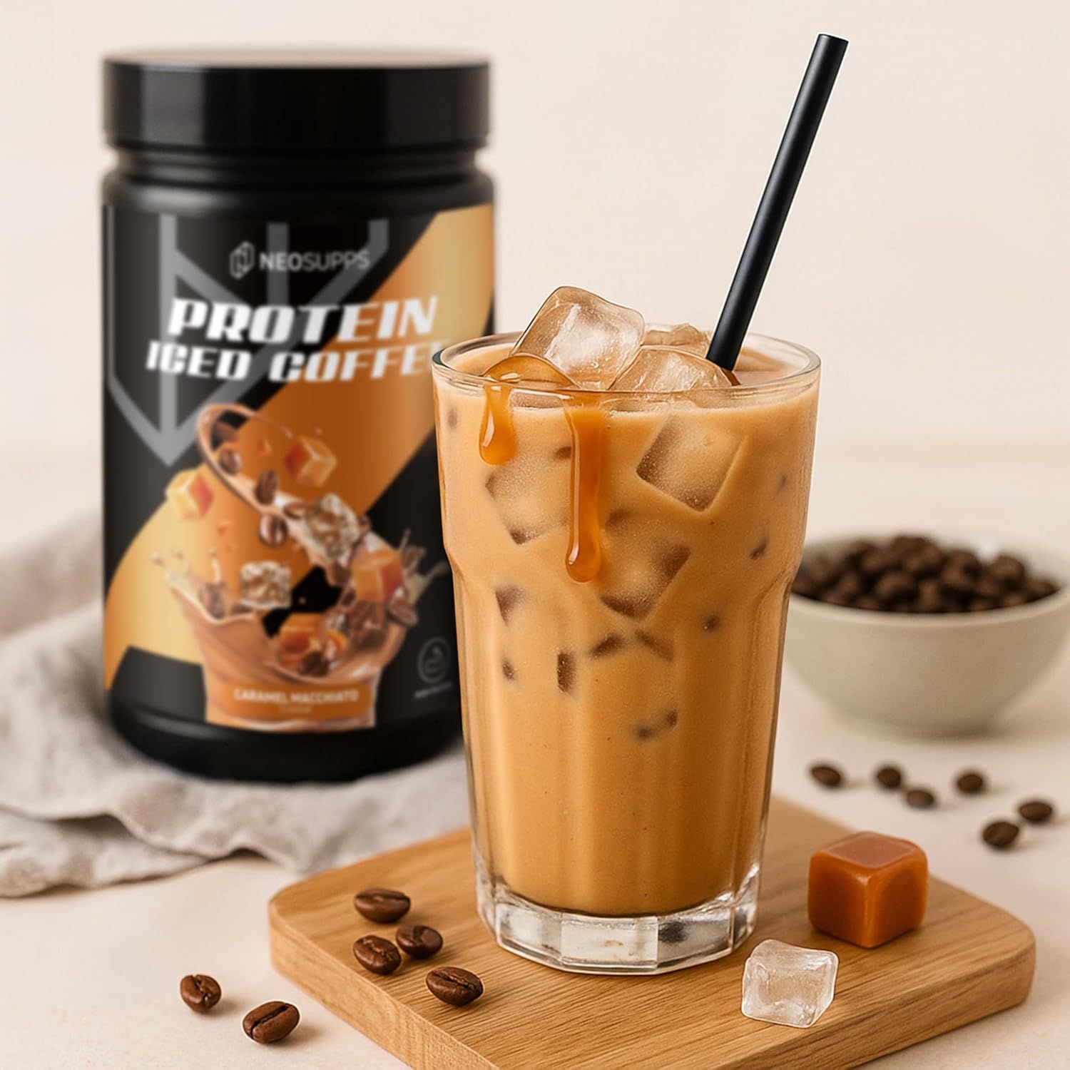 Neosupps Protein Coffee Hazelnut Machiatto, 500g, Protein Pulver mit Kaffee