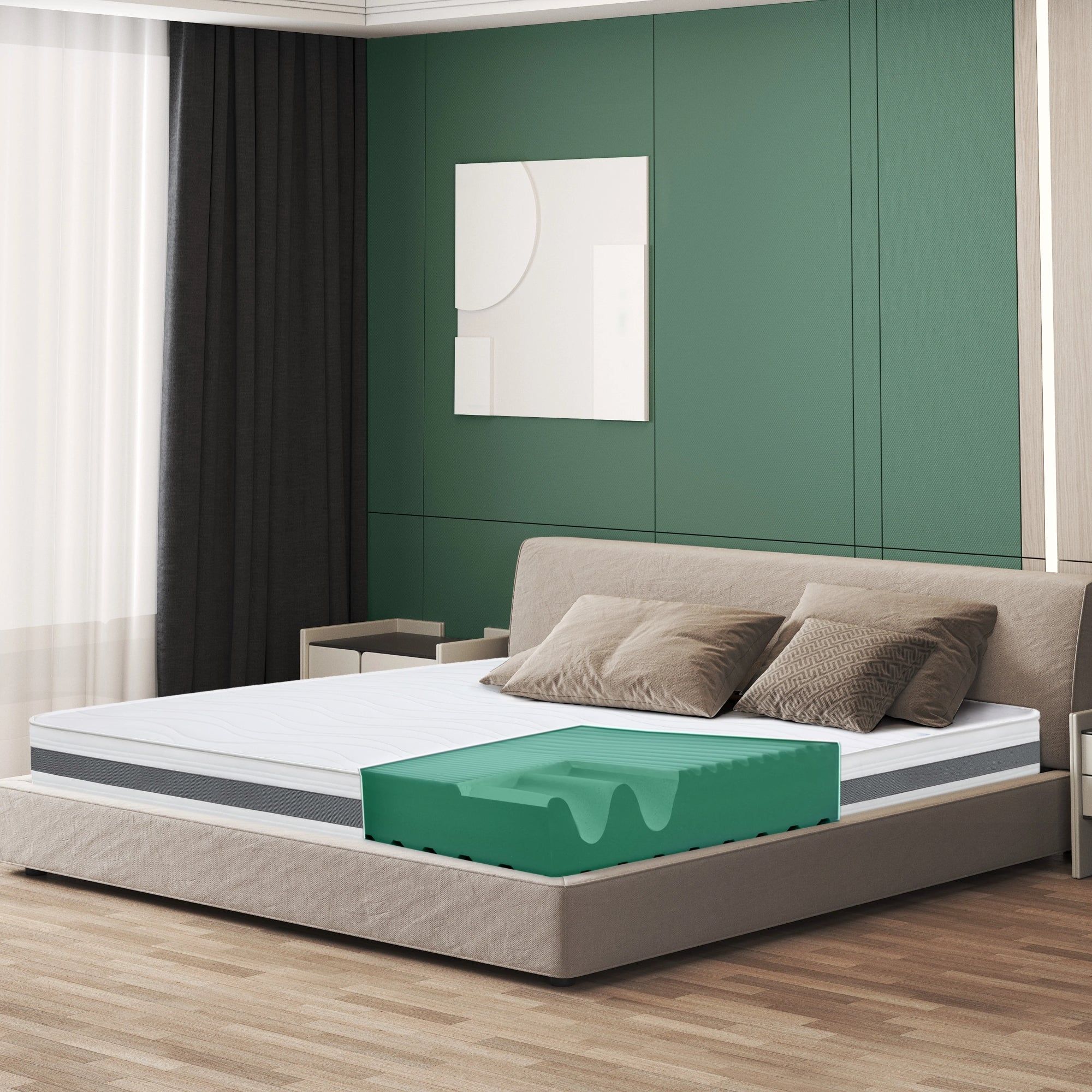 The White Stone Matratze 80x190 cm mit Antibakterieller Schaum | Höhe 16 cm