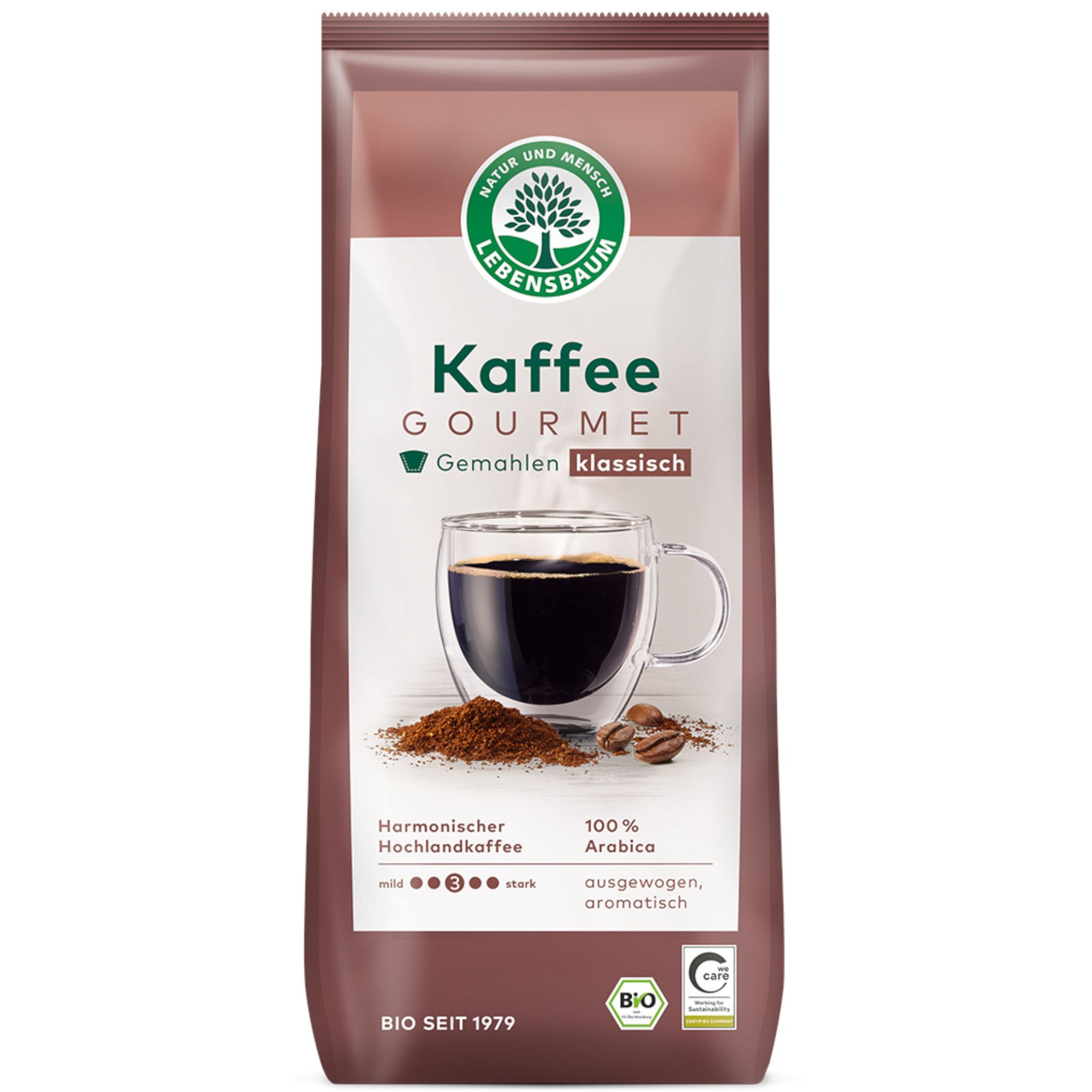 Lebensbaum Kaffee Gourmet Gemahlen Klassisch 100% Arabica, Bio-Siegel.
