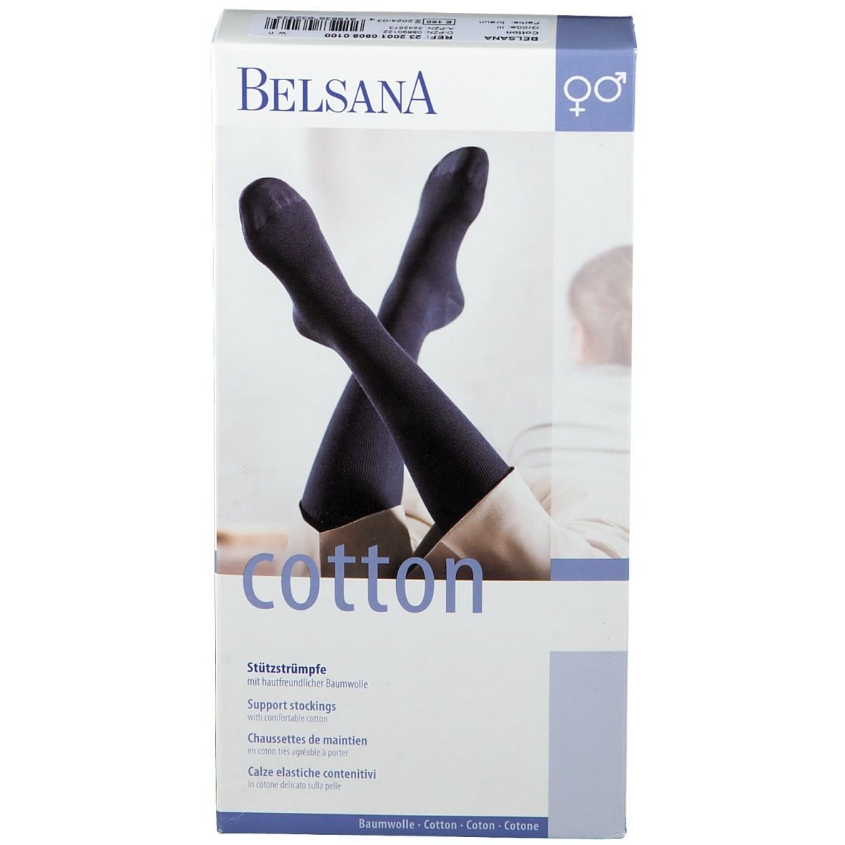 BELSANA Cotton Stützkniestrumpf Gr. 42-44 Farbe braun
