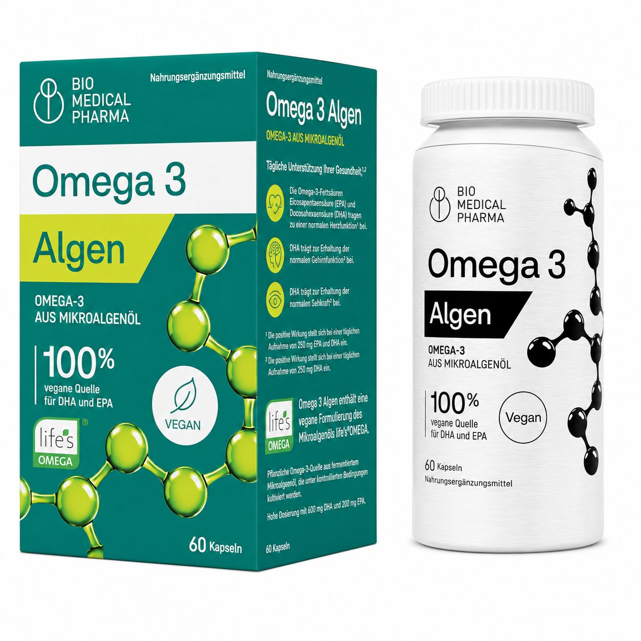 Bio Medical Pharma Omega 3 Vegan Algenöl Kapseln