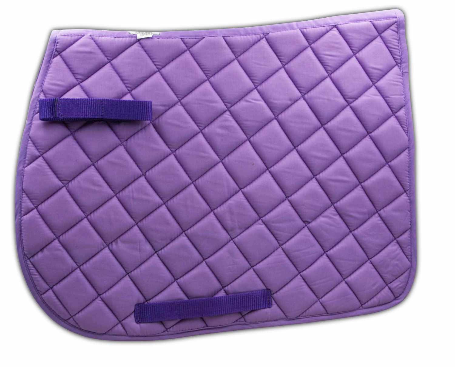 Lila Schabracke mit Schlaufen und Karomuster. Baumwolle. Quadratische Form.