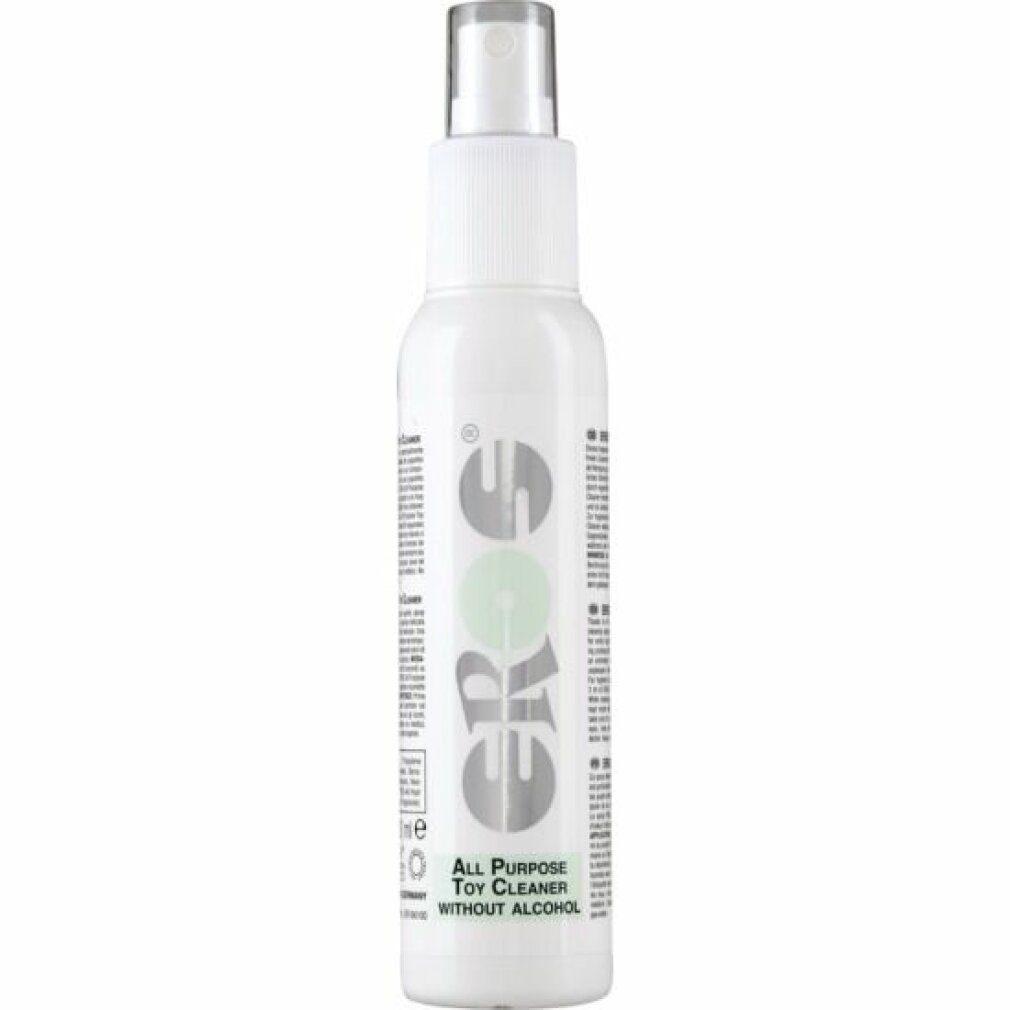 Weiße Sprühflasche mit EROS-Logo und Text: ALL PURPOSE TOY CLEANER WITHOUT ALCOHOL.