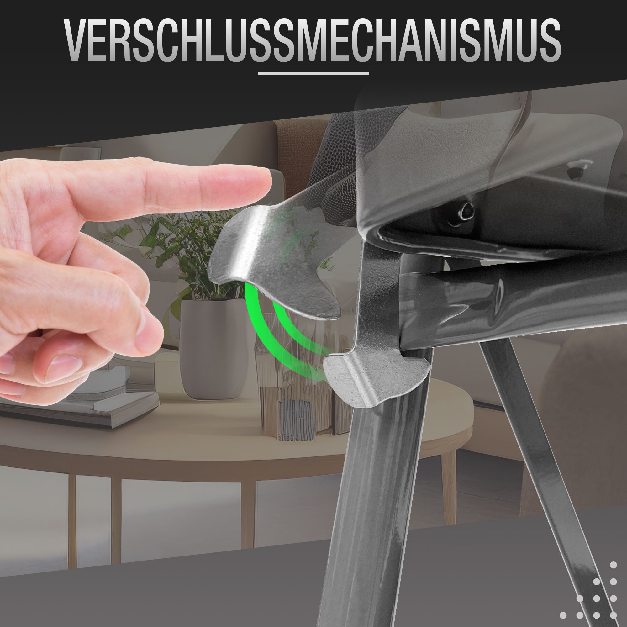 ELONEO Stehleiter 4 Stufen extra dicke Handläufe, rutschsichere & große Trittflächen