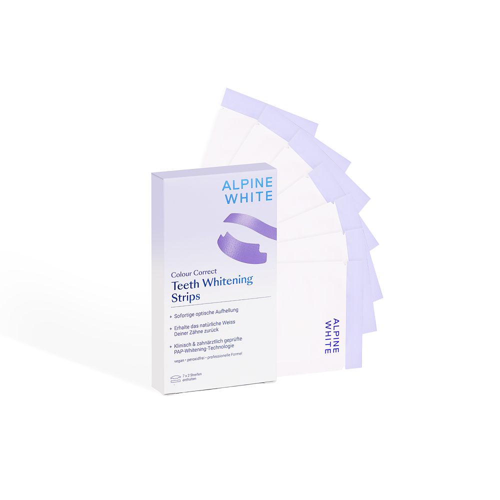 ALPINE WHITE Purple Whitening Strips Colour Correct Zahnaufhellungsstreifen