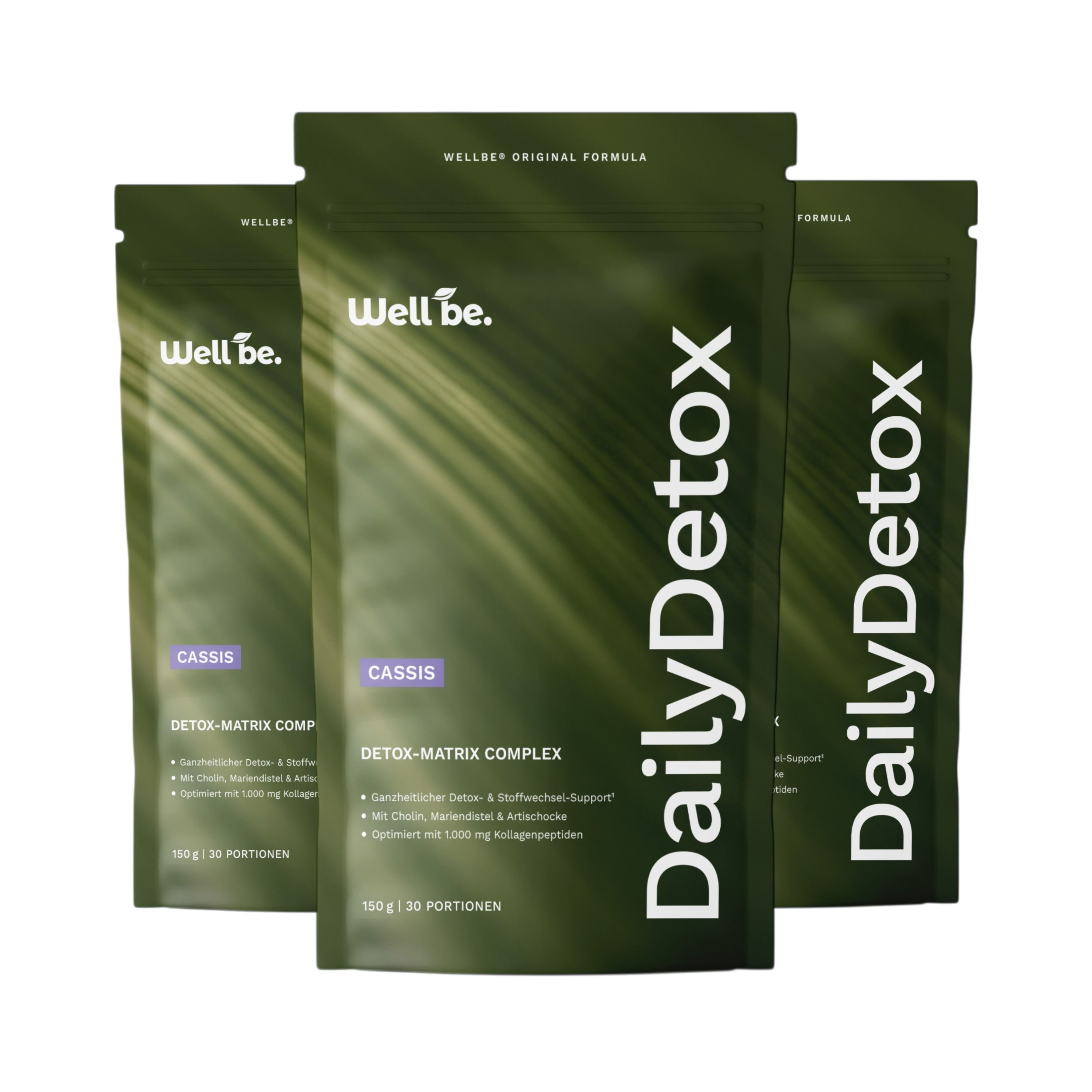 wellbe® Daily Detox Drink – mit Cholin, Mariendistel, Artischocke – Schwarze Johannisbeere