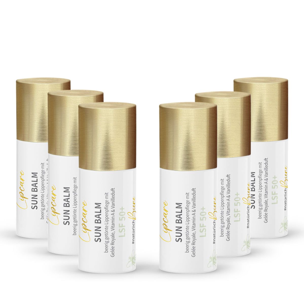Vorteilsset - SUN BALM LSF 50+ - getönter Lippenpflegebalsam mit Gelée Royale & zartem Vanilleduft