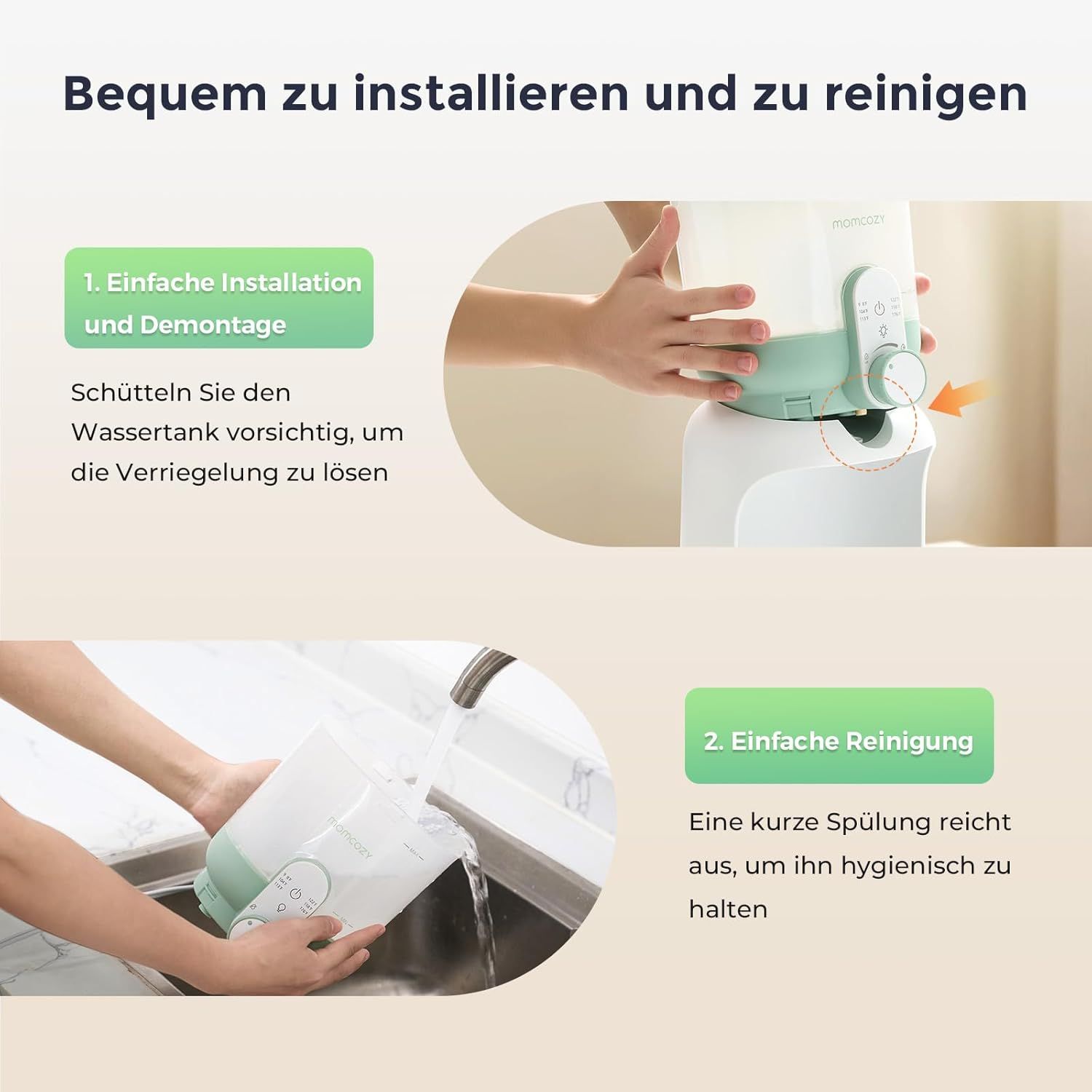 Momcozy Flaschenzubereiter Baby mit Dual-Licht