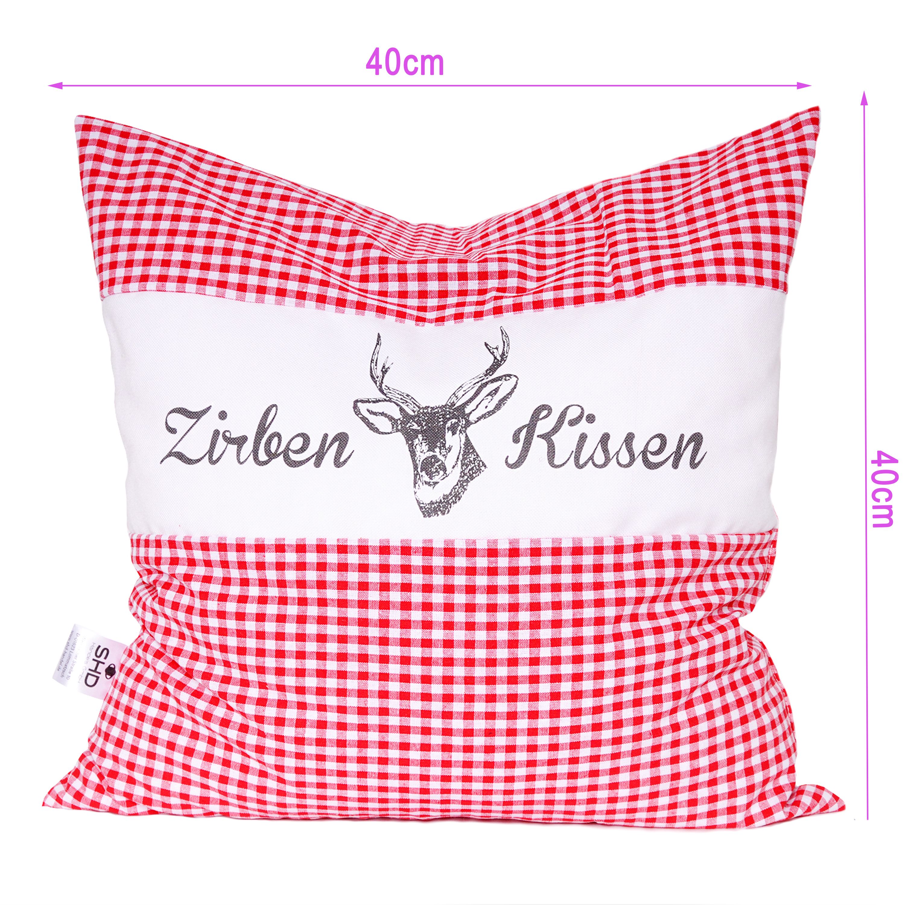 Zirbenkissen Vichy Rot 40 x 40 cm