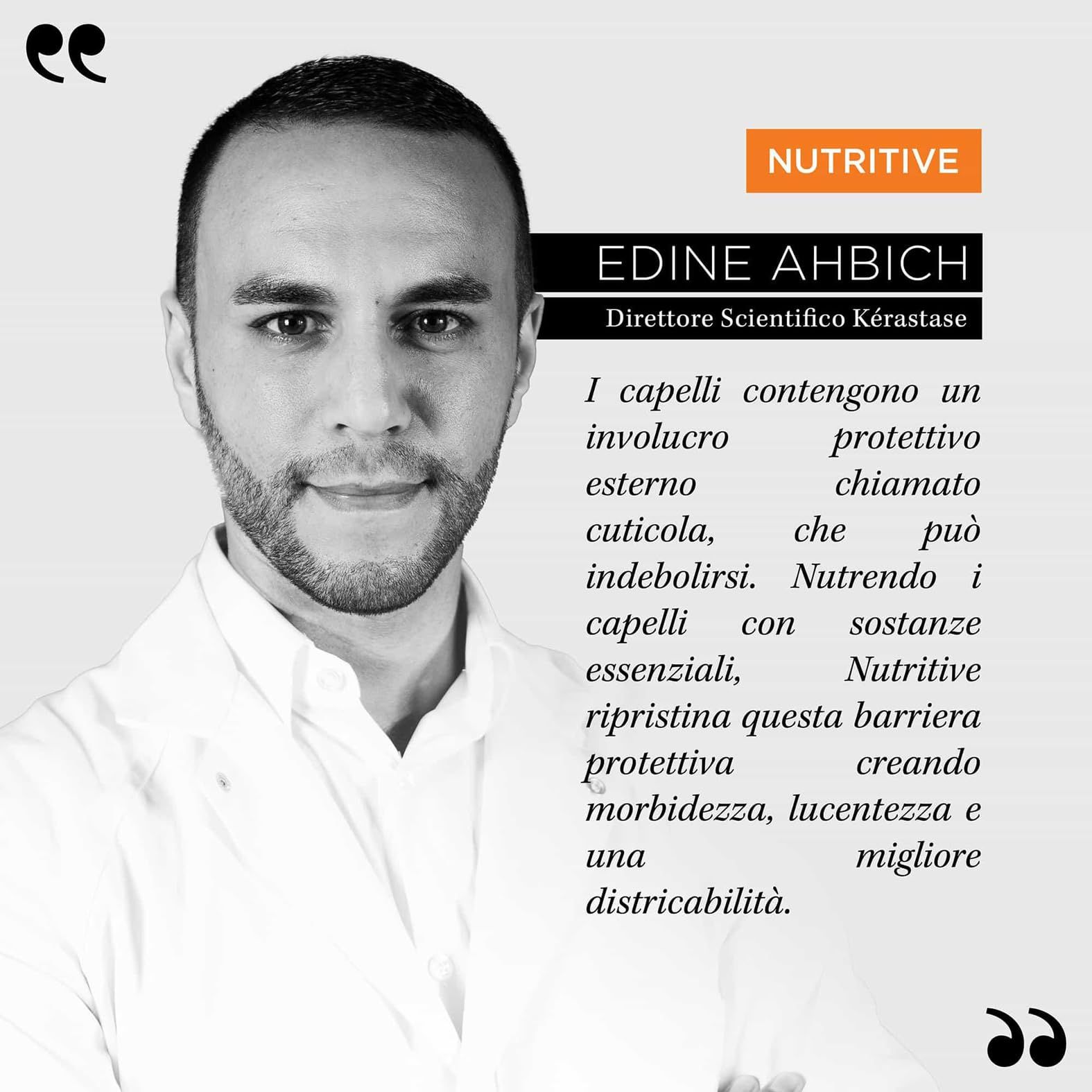 Porträt von Edine Ahbich, wissenschaftlicher Direktor Kérastase, über Haarpflege.