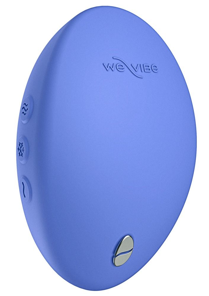 Lavendelfarbener We-Vibe Temp Vibrator mit seitlichen Tasten für Wärme, Kälte und Vibration.