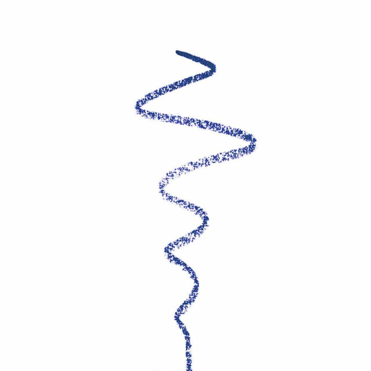 Blaue Linie, die mit dem Artdeco Pure Minerals Mineral Eye Styler gezeichnet wurde. Wellenförmig.