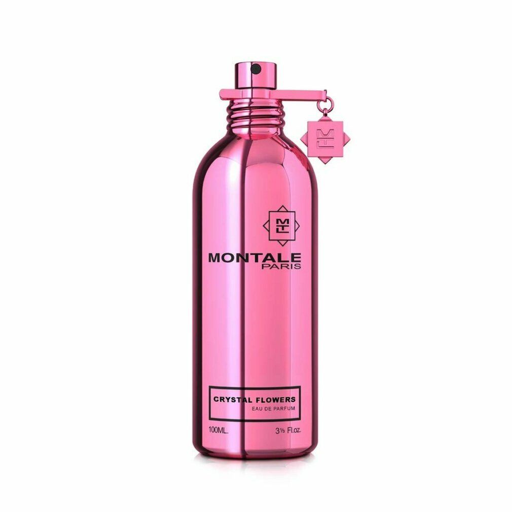 Rosa Flakon Montale Cristal Blumen Eau de Parfum. Mit Aufschrift und Anhänger.