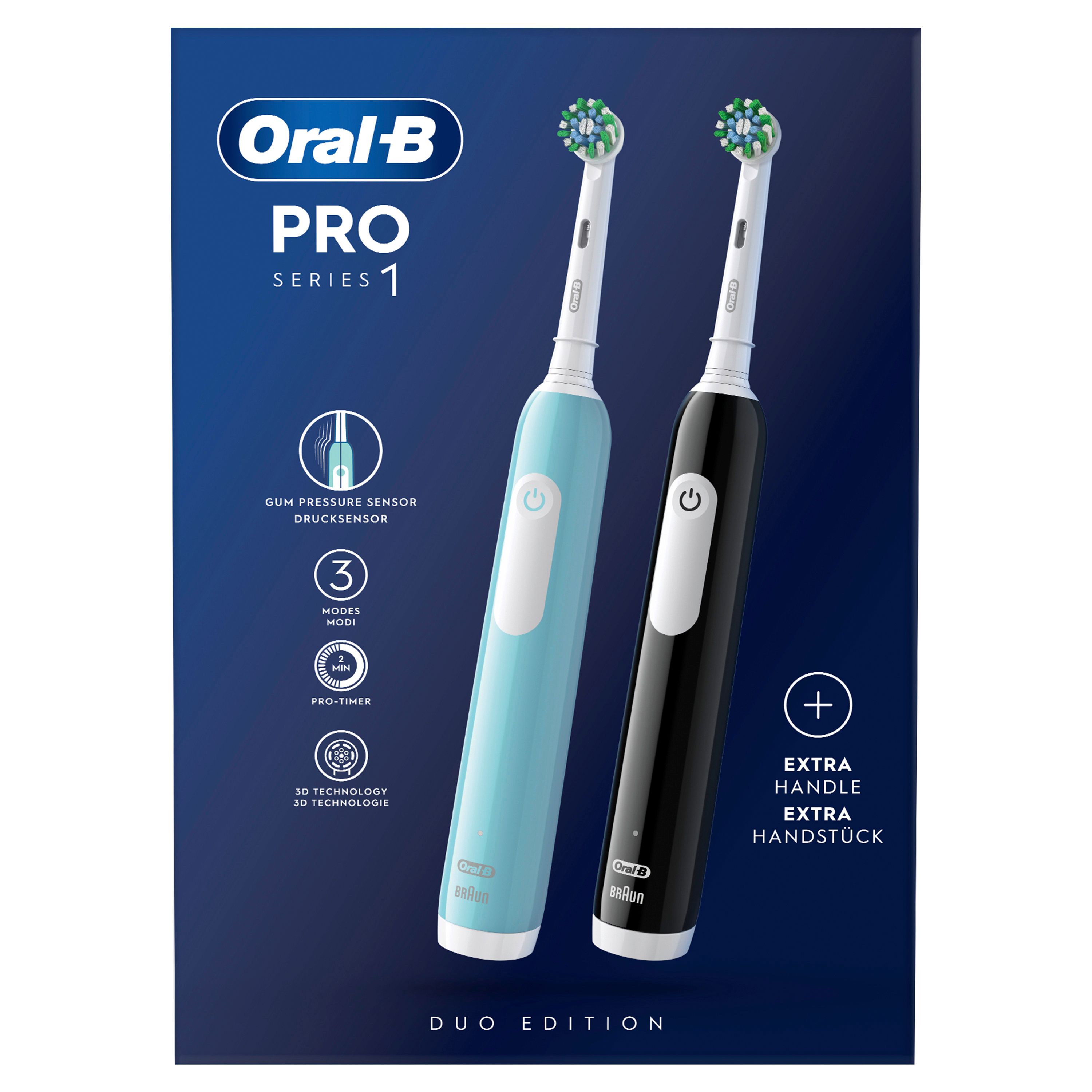 Oral-B Pro 1 Elektrische Zahnbürste mit 2. Handstück