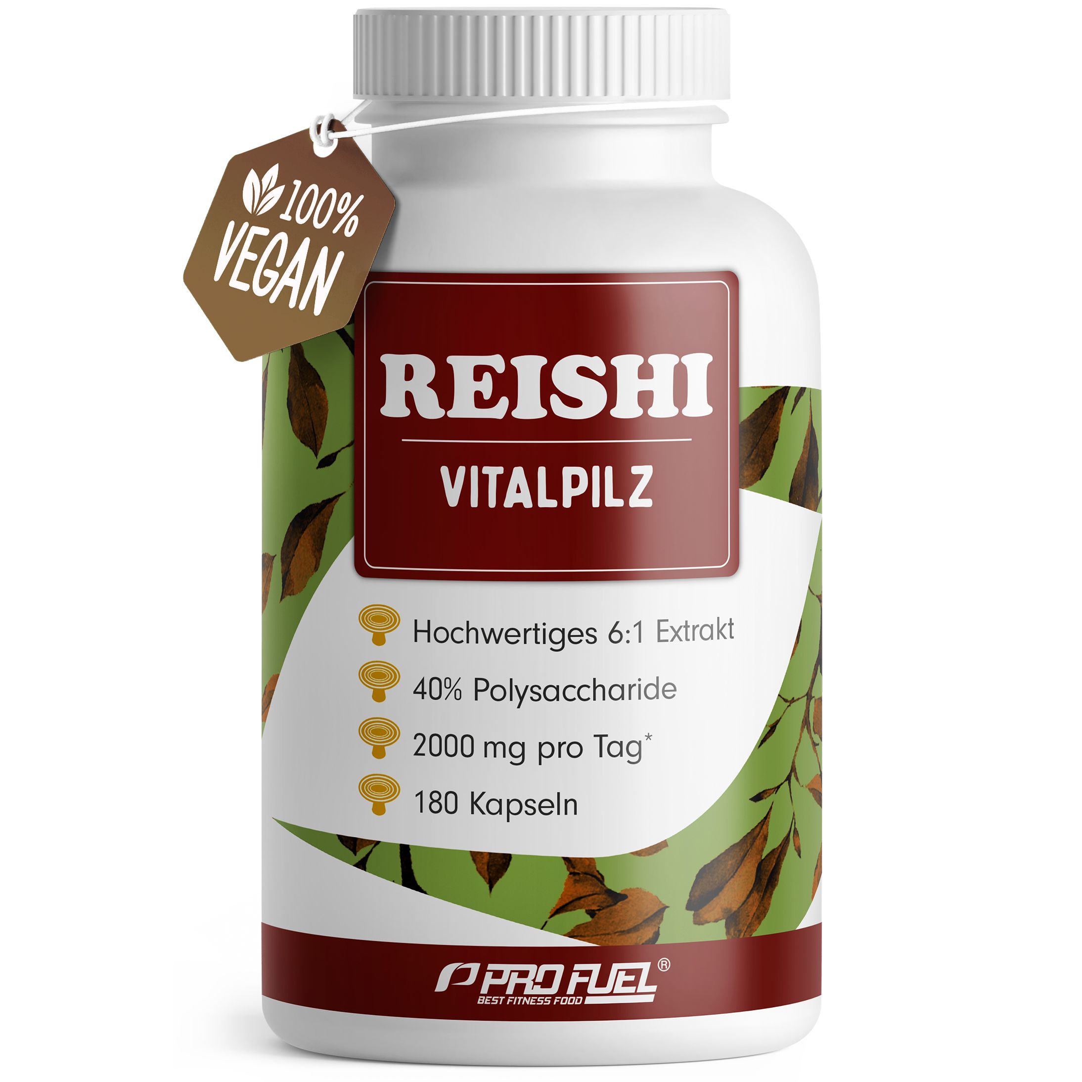 ProFuel - Reishi Kapseln - 2000 mg Pilz-Extrakt aus Ganoderma lucidum