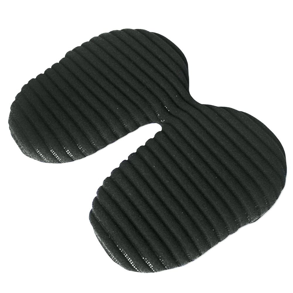 Schwarzes TOGU Airgo® Aktiv Sitzkissen Comfort. Das Kissen hat eine spezielle Form mit geriffelter Oberfläche.