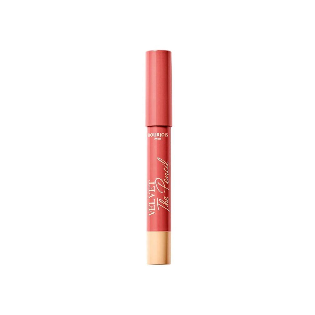 Stift in Rosa- und Beigetönen. Aufschrift: VELVET The Pencil. Marke: Bourjois Paris. Mit Kappe.