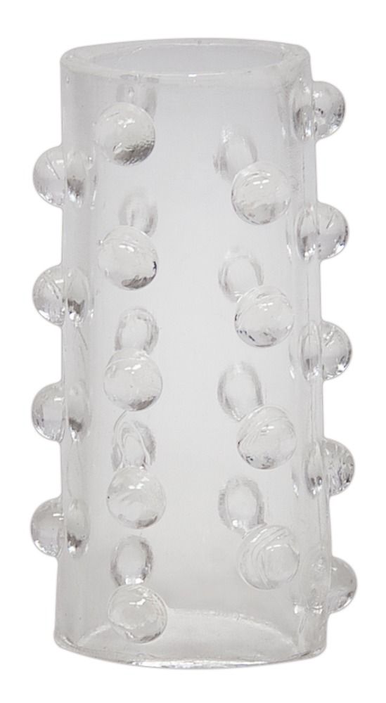 Transparenter Penis Sleeve mit kugelförmigen Erhebungen. Zylindrische Form.